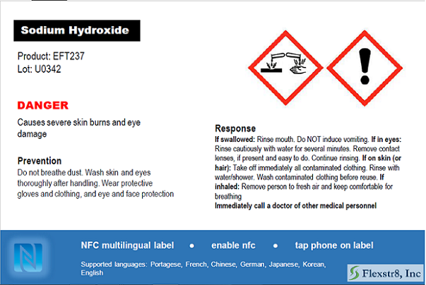 Ghs Label Sodium Hydroxide Caustic Label Print Off